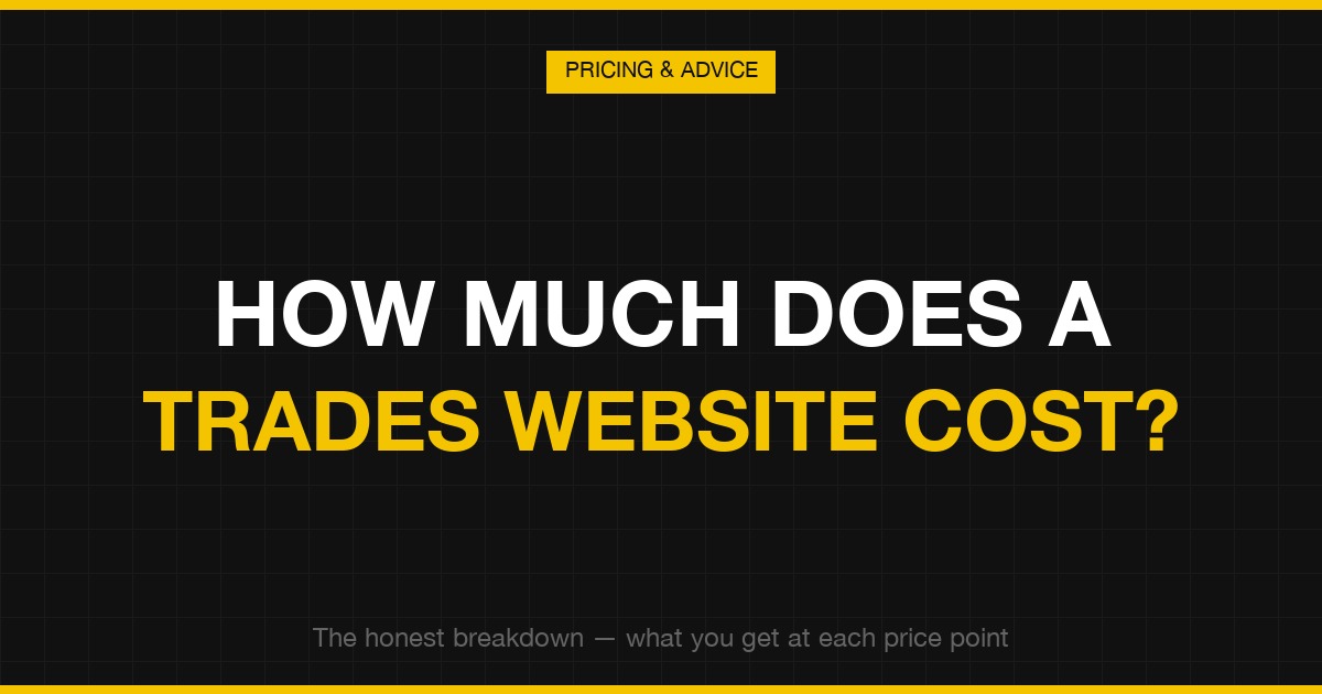 How much does a trades website cost in the UK — price comparison