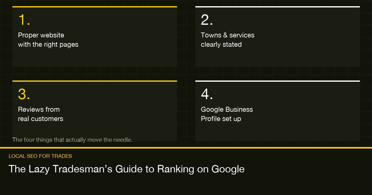 Local SEO for tradespeople in Scotland — four things that move the needle