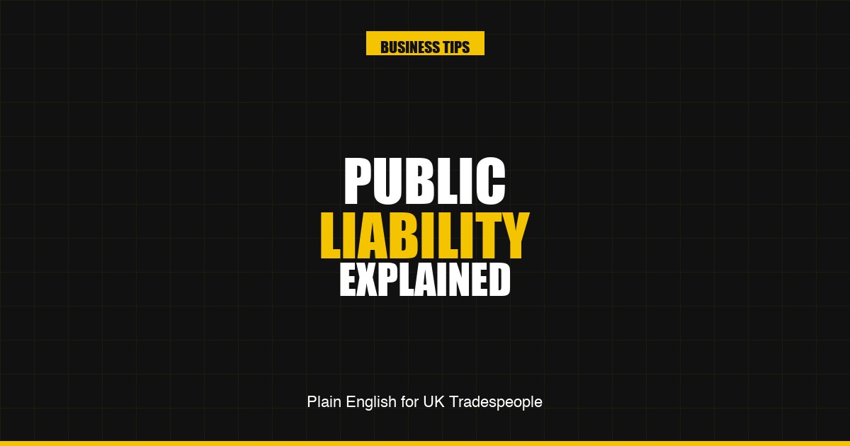 Public liability insurance for UK tradespeople — what you actually need
