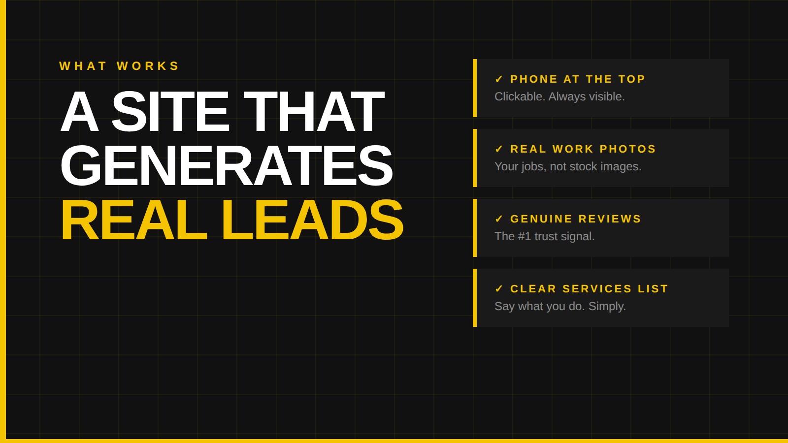 Trades website lead generation — four things that get plumbers, electricians and builders more enquiries online